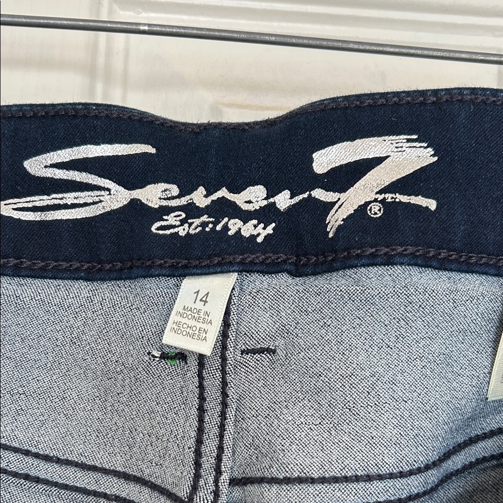 Seven7 Dark Blue Women’s Jeans - high rise, skinny crop - Picture 2 of 6